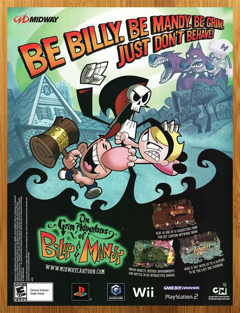 2006 Grim Adventures Of Billy Mandy PS2 Wii GBA Print Ad Poster