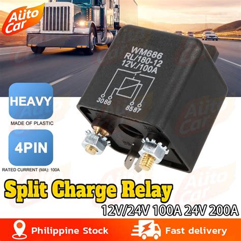 12v 100amp 200a 24v 4 Pin Heavy Duty Onoff Switch Split Charge Relay