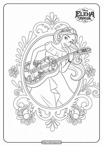 Elena Avalor Coloring Princess Coloriage Disney Printable