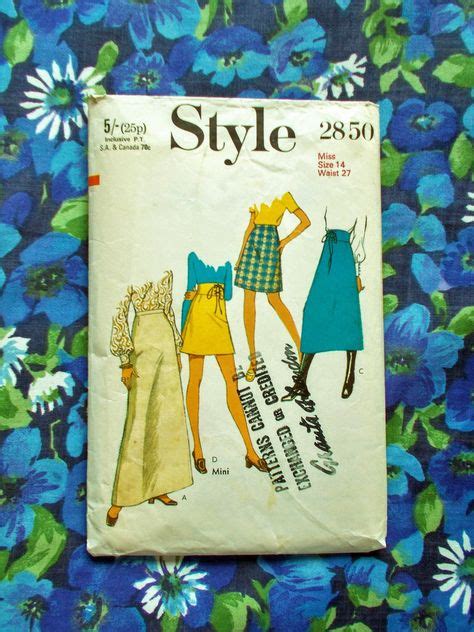 Style Sewing Pattern 1970 Womans Skirts In Four Lengths Size 14