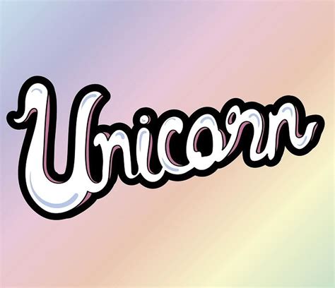 Unicorn Word Typography Design Illustration Premium Image By Rawpixel