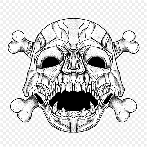 Skull Black And White Mascot Illustration Skull Mascot Skull Art