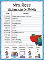 Class Schedule - Freebie! - Teacher by the Beach