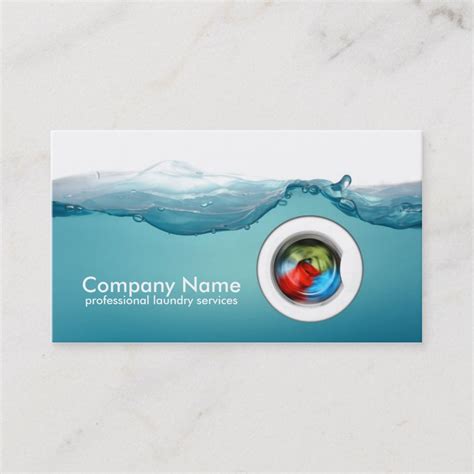 Laundry Service Blue Water Business Card Laundry