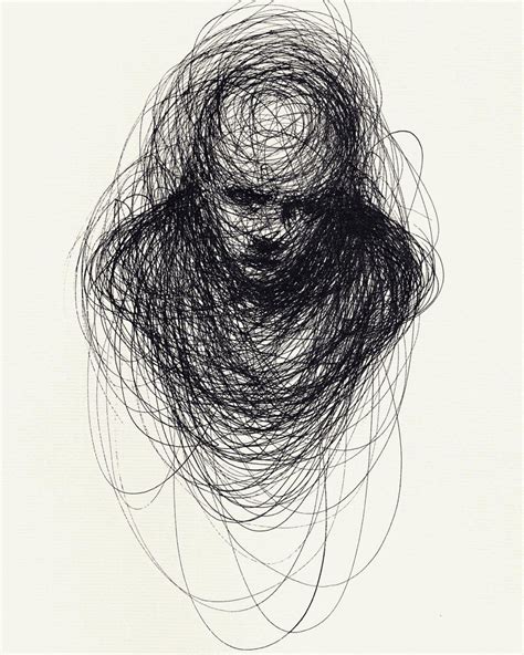 Scribbled Portraits Of Brooding Figures By Adam Riches Dark Art
