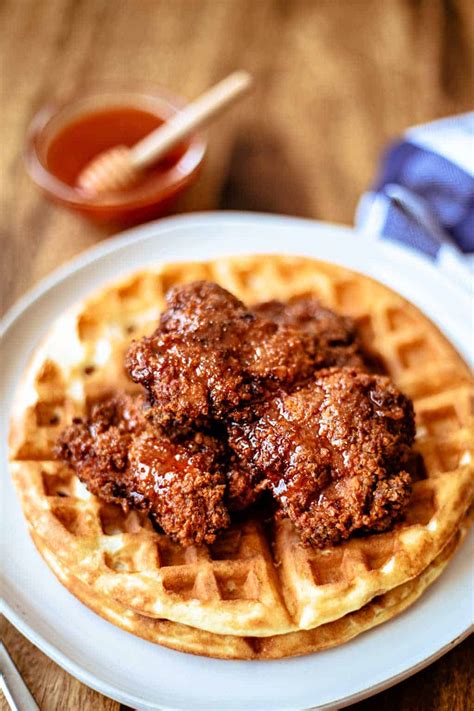Chicken And Waffles With Sriracha Honey Life Love And Good Food