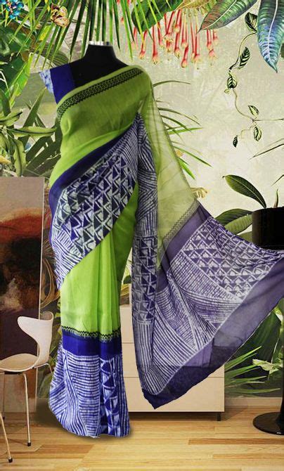 pure cotton supernet saree with bathik design from mayuri chennai stylish sarees saree