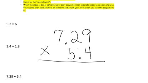 Complex Divide And Multiplication Of Decimals Multiplication Of