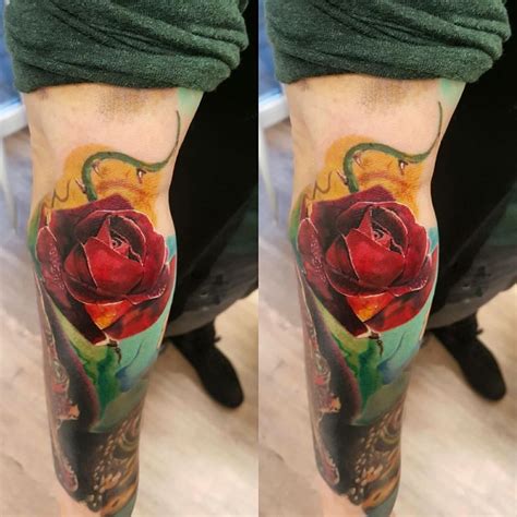 Rose Tattoo By Elena Limited Availability At Holy Grail Tattoo Studio