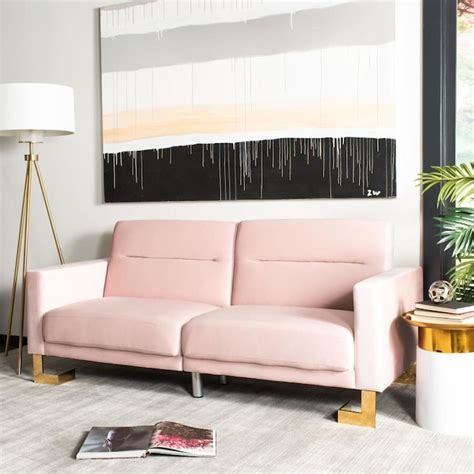 Safavieh Tribeca Blush Pinkbrass Velvet Sofa Bed In The Futons And Sofa