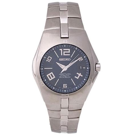 Seiko Mens Arctura Kinetic Auto Relay Blue Dial Steel Watch Free