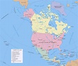 Большая подробная политическая карта Северной Америки со столицами ...