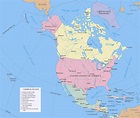 Large detailed political map of North America with capitals | North ...