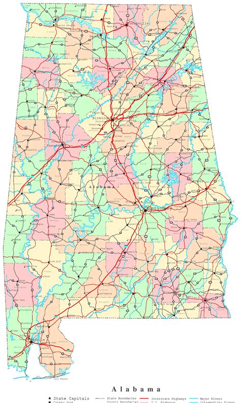 Alabama State On Us Map