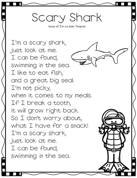 Take a look around, explore our themes tab, and don't forget to sign. Ocean Animal Songs-Shark | Ocean theme preschool, Poetry ...