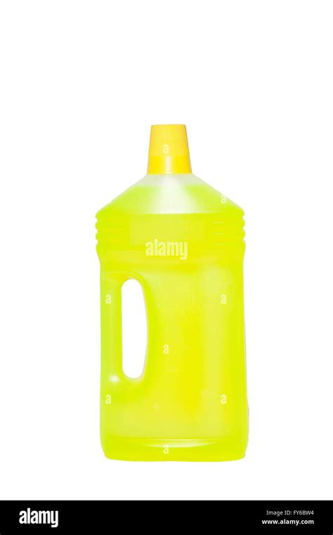 Yellow Cleaning Bottel On White Stock Photo Alamy