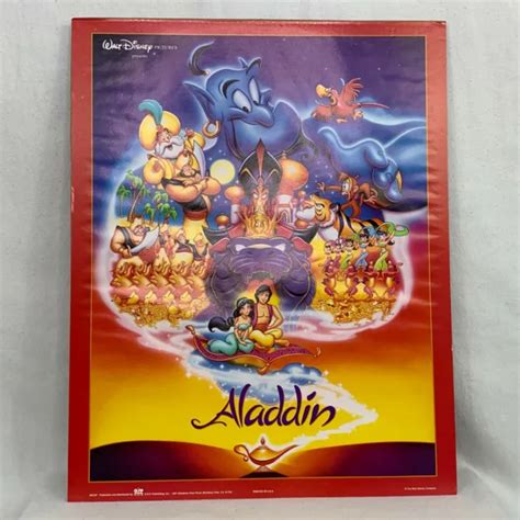 Vintage Aladdin Movie Poster 1992 Walt Disney Printed In Usa Osp Jasmine Genie 8999 Picclick