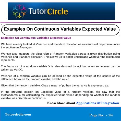 Examples On Continuous Variables Expected Value by yatendra parashar ...