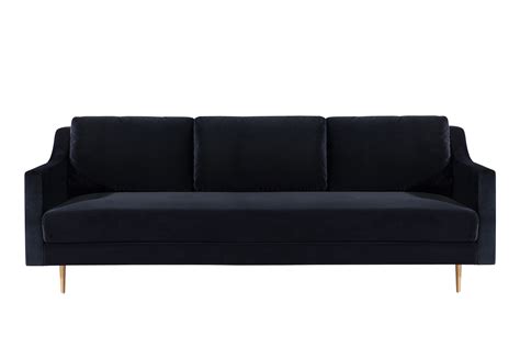 Milan Black Velvet Sofa Tov Furniture