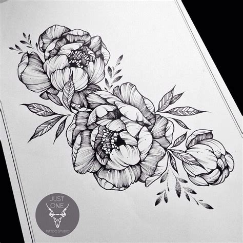 Peony Tattoo Sketch At Explore Collection Of Peony