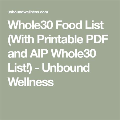 Whole30 Food List With Printable Guide And Aip List Whole30 Food