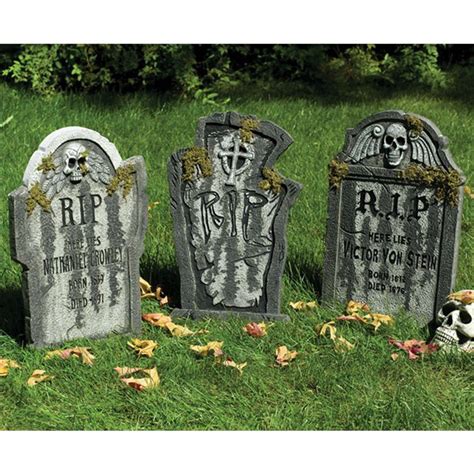 Mossy Tombstone Prop Halloween Party Decorations