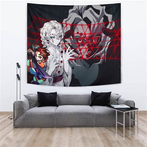 Demon Slayer Anime Tapestry Rui Spider Demon Web Vs Tanjiro Tapestry