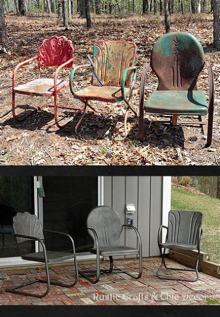 How To Paint Old And Rusty Metal Outdoor Chairs Metal Outdoor Chairs