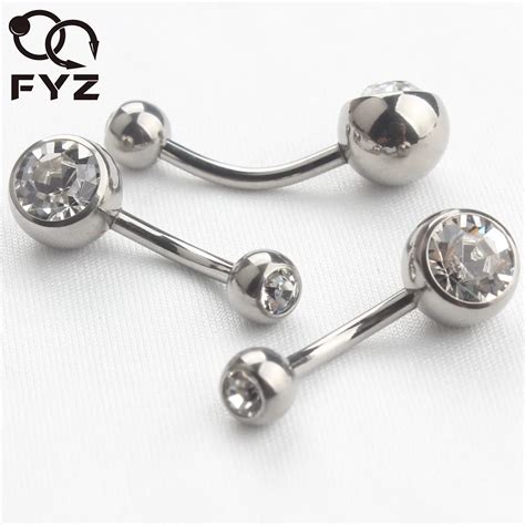 G23 Titanium Belly Button Rings 14g Double Gems Navel Bars Belly Rings