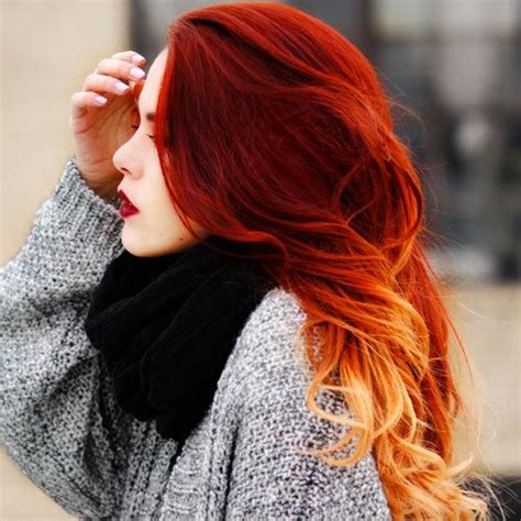 Red hair suits every color tone and is extremely flattering. Blue, Purple, and Red Hair Colors | Red ombre hair, Hair ...