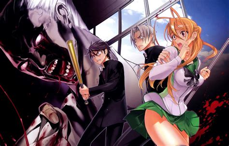 Wallpaper Anime Art Zombies Students Highschool Of The
