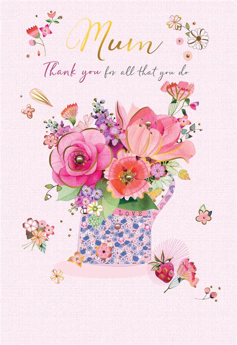 Mothers Day Card Thank You Mum Cards