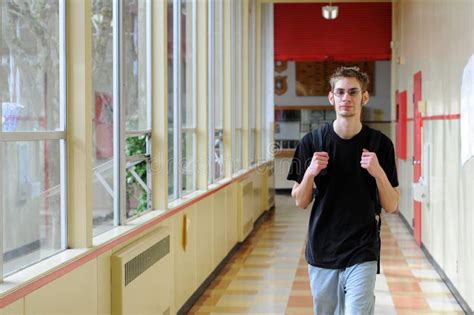 Student Walking In Hallway Stock Image Image Of Model 13898165