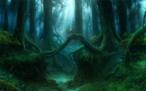 Artwork Fantasy Magical Art Forest Tree Landscape Nature Wallpapers Hd Desktop And