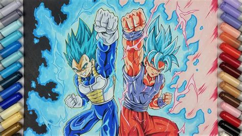 Drawing Vegeta Ssj Blue Max Power And Goku Ssj Blue Kaioken X10