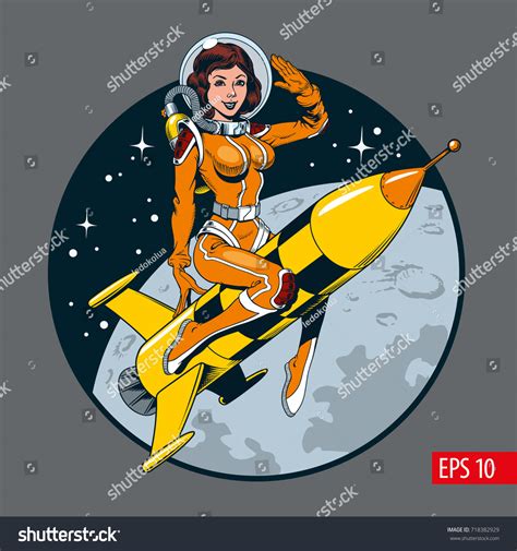 Girl Riding Rocket Images Stock Photos Vectors Shutterstock