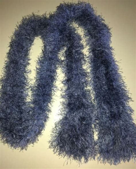 Womens BLUE HAIRY WINTER SCARF 80 INCH LONG One Size Fits Most SO SOFT