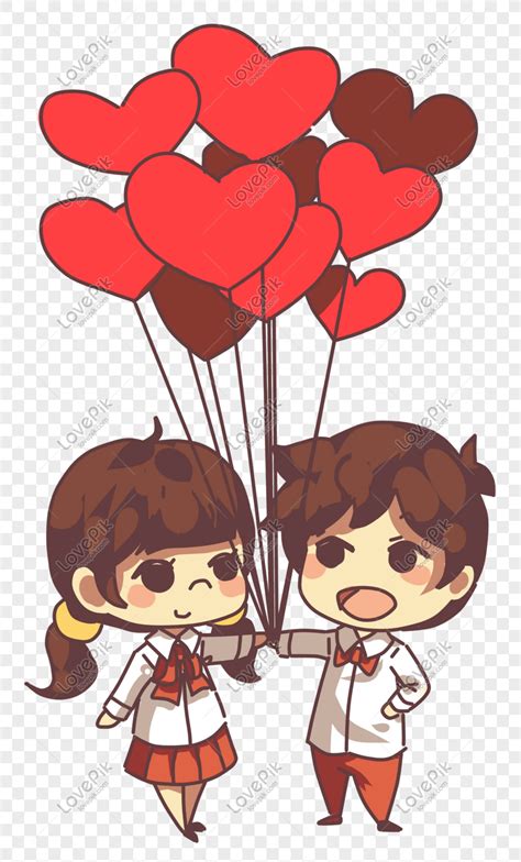 San Valentín Pareja Amor Globo De Dibujos Animados Png Imágenes Gratis