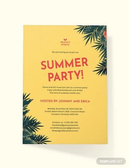 Dj pool summer beach party instagram or facebook post bundle template psd software:photoshop | format:psd. FREE 20+ Beautiful Beach Party Invitation Designs in PSD ...