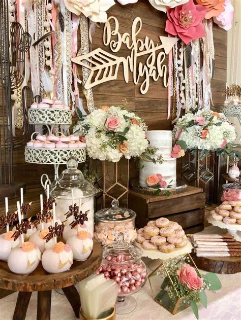 Floral oh baby signage wishing tree oh baby wreath galvanized coasters with white. Boho Chic Baby Shower Party Ideas | Photo 1 of 9 | Boho ...