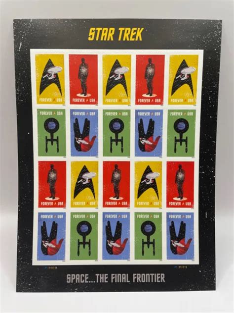2016 Star Trek Forever Stamps 50th Anniversary Sheet Of 20 1500