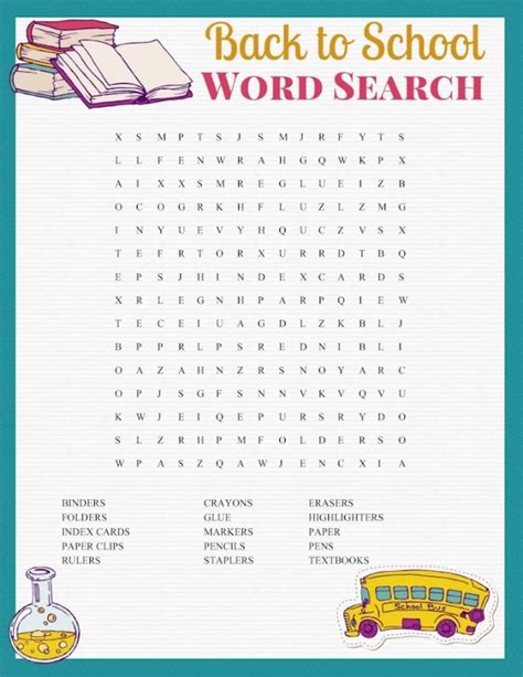 Free Printable Word Search Back To School Inspired Fun