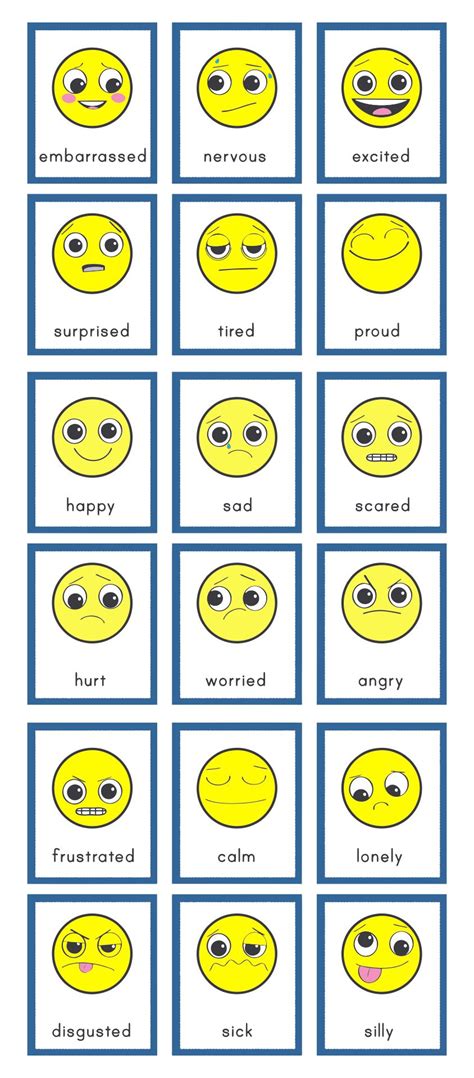 Free Printable Emotion Flash Cards Printable Printable Word Searches