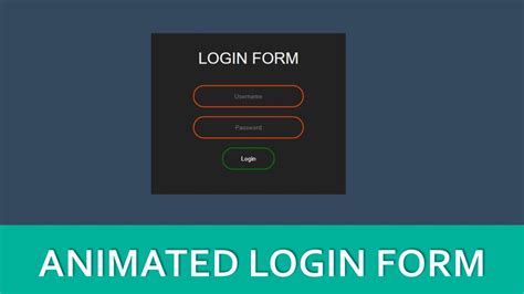 Animated Login Form Using Only HTML CSS How To Create A Login Form