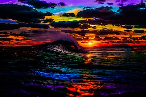 Wavy Surreal Sunset Photograph By Ron Fleishman