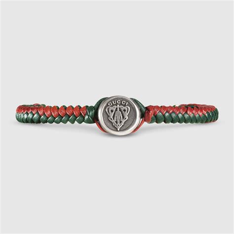 Lyst Gucci Woven Leather Bracelet In Red For Men