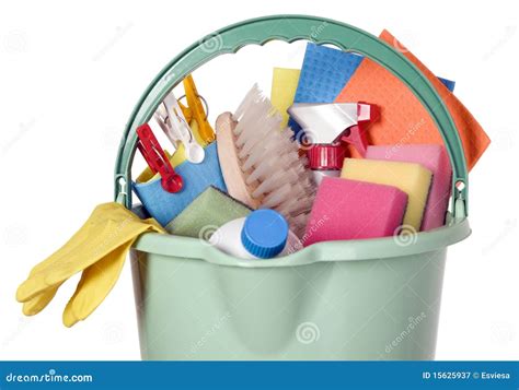 Bucket Filled With Cleaning Industry Tools Stock Image Image Of