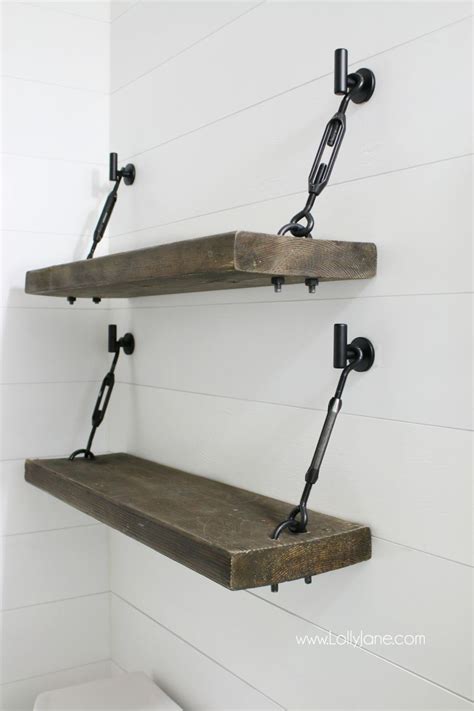 Attach hooks and a bin for easy organization. DIY Turnbuckle Shelf - A Great Bathroom Addition - Lolly ...