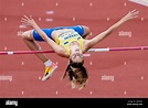Yaroslava Mahuchikh (UKR) clears 1.93m (6’ 4”) in the high jump to ...