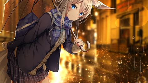 3840x2160 Anime Girl Umbrella Rain 4k Hd 4k Wallpapers Images